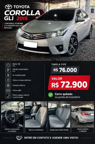 Toyota Corolla GLI 1.8 Flex 16V Aut. 2015