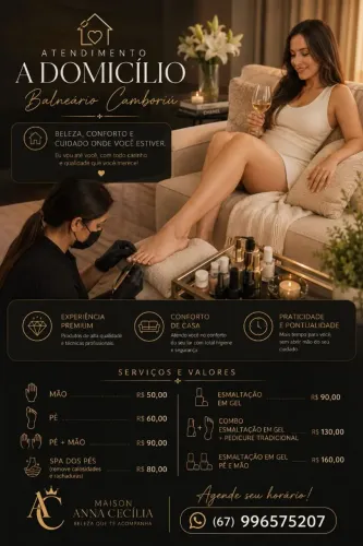 Manicure Delivery em Balneário Camboriú - Atendimento em Casa