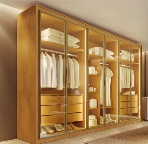 Guarda-Roupa Casal Lumina 6 Portas Reflecta e 6 Gavetas MDF
