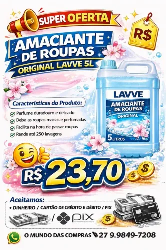 Amaciante Lavve 5L Tradicional Alta Performance R$ 23,70
