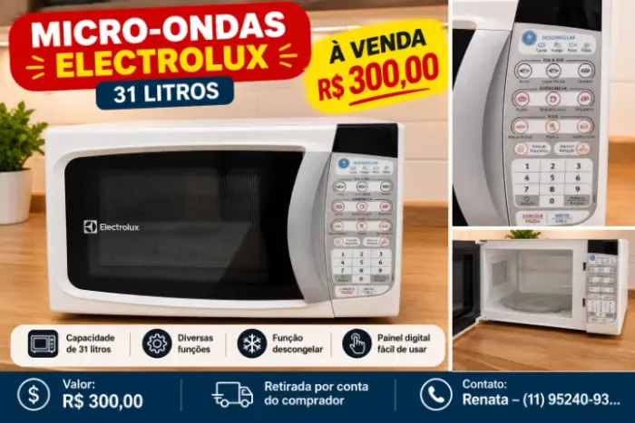 Microondas Eletrolux 31 litros usado