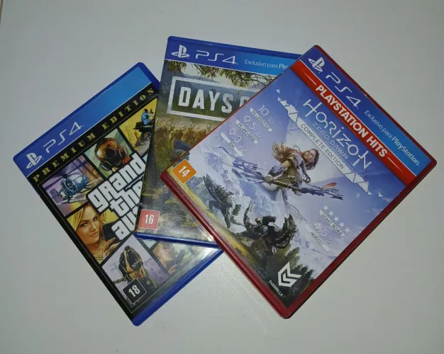 ? Kit 3 Jogos PS4 Originais - GTA V + Days Gone + Horizon Zero Dawn