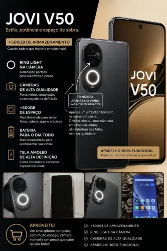 JOVI V50 512GB - Ótimo Estado | Com Caixa | Funcionando Perfeitamente.
