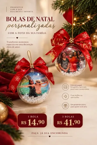Bolas de Natal personalizadas 