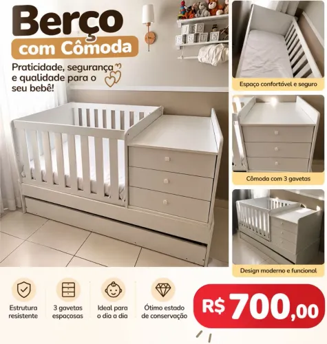 Berço com cômoda