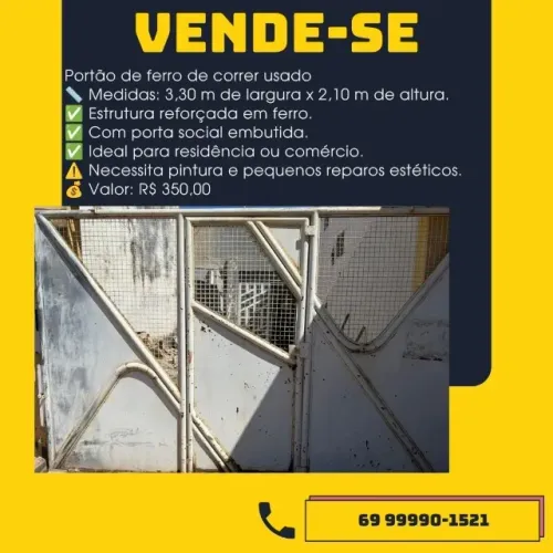 Portão de ferro de correr usado