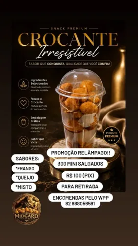 Mini salgados para festas e eventos