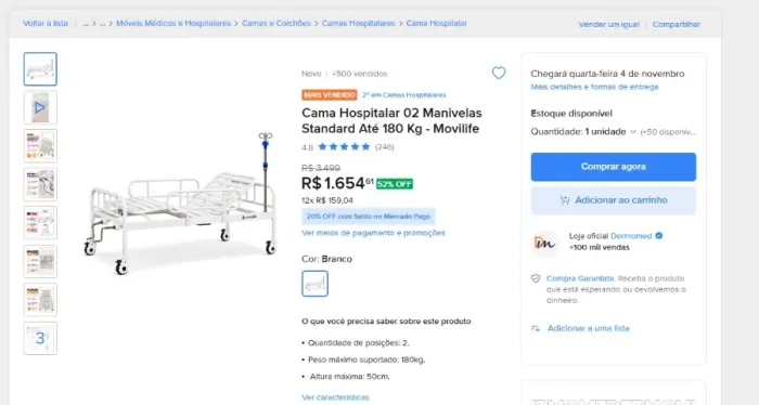 Cama Hospitalar , Colchão Pneumático e Colchão Hospitalar