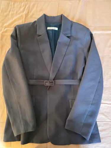 Blazer azul petróleo, tamanho G, da marca unique chic