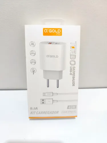 Kit Carregador Tipo C TURBO 40W 2 entradas A'GOLD
