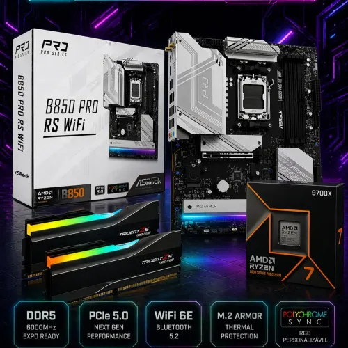 Kit ddr5 ryzen 9700x 32GB 6000mhz Gskill B850 Asrock Pro Rs wifi