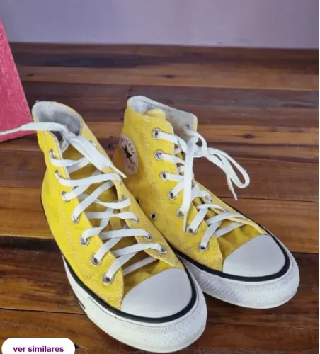 tenis all star amarelo cano alto