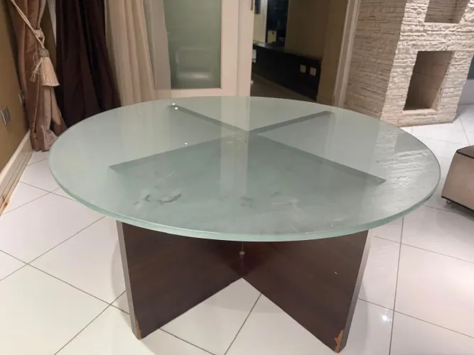 ? Mesa Redonda de Vidro para Jogos, Carteado, Poker e Copa do Mundo
