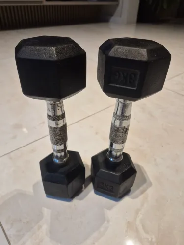 Par de halteres sextavado de 3 kg cada