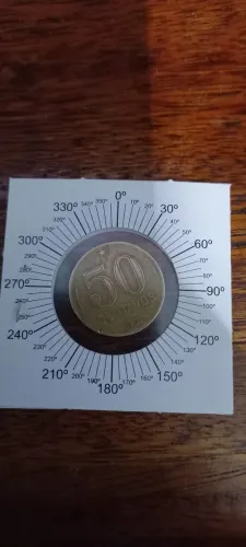 Moeda 50 Centavos 1947 Reverso Inclinado 45o Esqd, Mbc. 