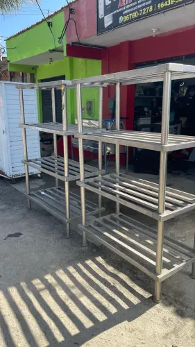 Prateleira em inox 304 reforçada