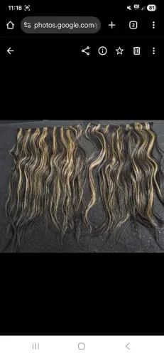 Aplique cabelo humano na tela