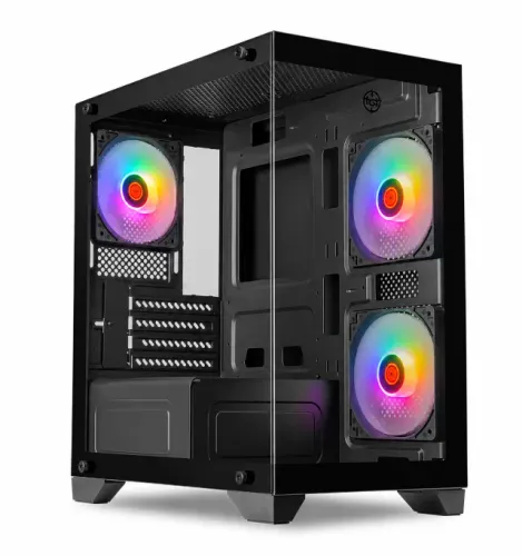 (novo) Gabinete Gamer Aquário BIG c 3 FANS RGB, Envio, Passo Cartão, Chama