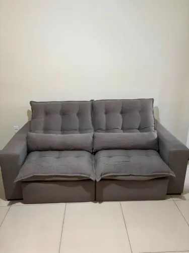 Sofá de Linho Retrátil e Reclinável - 2,00 m | Excelente estado