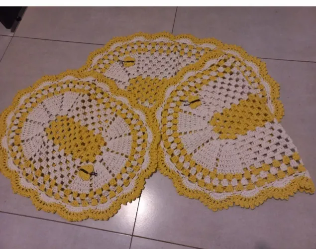 Jogo tapete em croche