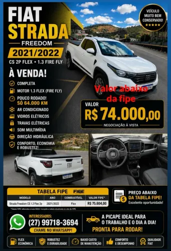 Fiat Strada Freedom 1.3 Flex 8V CS Plus 2022
