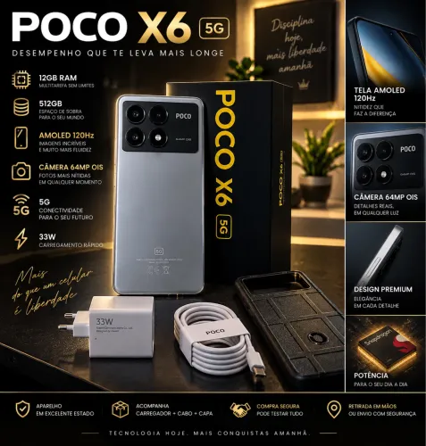 Celular Xiaomi Poco x6 pro 12/512 perfeito estado