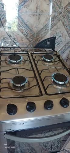Fogão inox automático,acompanha mangueira de inox