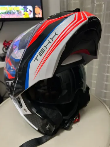 Capacete TEXX Kratos Nômade Escamoteável (Tricolor)