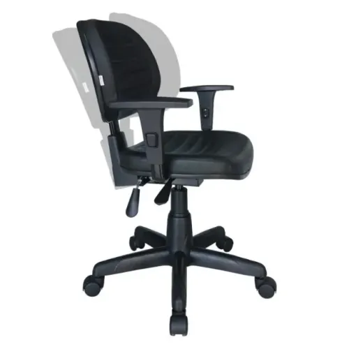 Cadeira Executiva Back System Costurada Braços Reguláveis Preta Conforto 31008