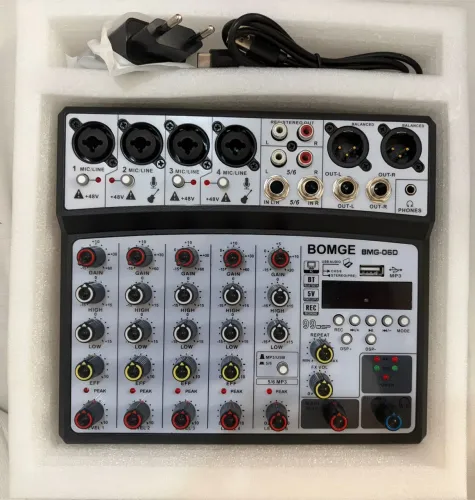 Mesa de Som Console de Mixagem Profissional de 6 Canais 99dsp Bomge BMG-06D