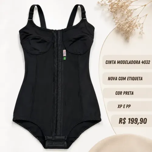 Cinta Modeladora Bonito & Companhia 4032 Preta Nova PP