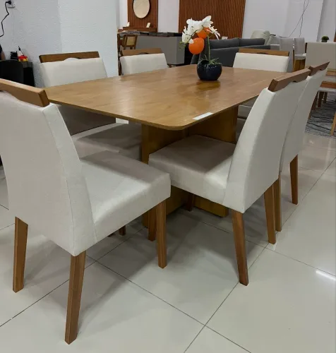 Mesa Laminada com 6 Cadeiras NOVO