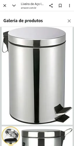 4 Lixeiras Inox de 5 Litros Com Pedal e Cesto Interno