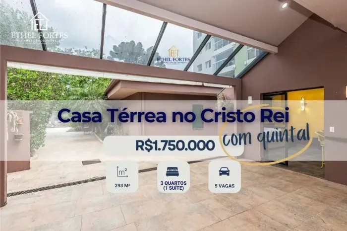 Casa Térrea com Quintal Amplo de 293m² à Venda no Cristo Rei