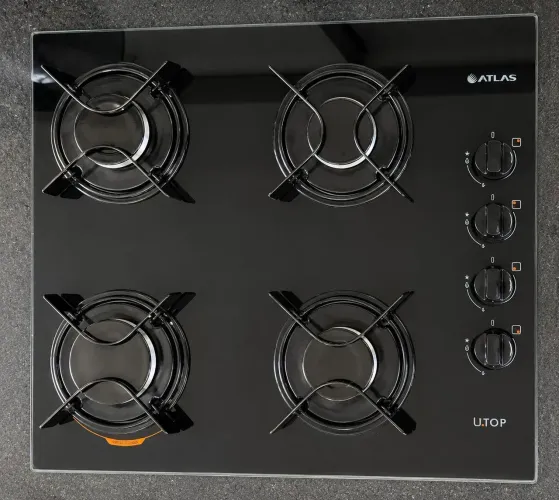 Cooktop Atlas U.Top 4 Bocas Preto - Vidro Temperado