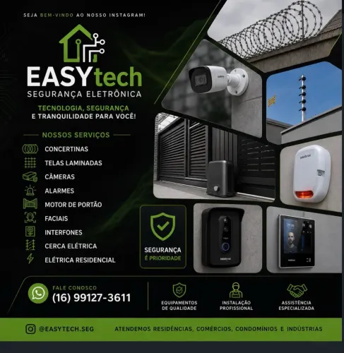 Easy Tech | Câmeras, Alarmes, Portões, Cerca Elétrica e Elétrica