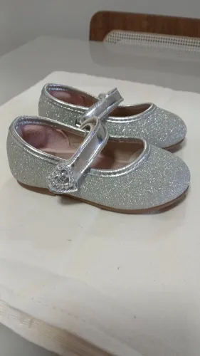 Sapato menina prata molekinha com brilho