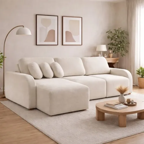 Sofá Cama Retrátil Confort  3,00 m Linho Molas Ensacadas tt76