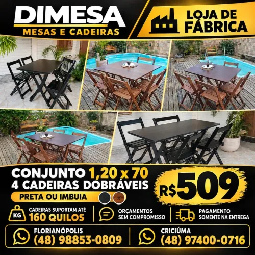 Conjuntos mesa com 4 cadeiras A pronta entrega Pagamento somente na entrega #mesadobravel