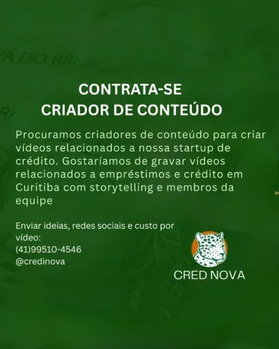 Contrata-se criador de conteúdo