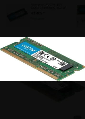 Memória RAM 8GB DDR4 3200Mhz Crucial
