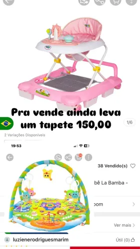 Andador de bebê menina 