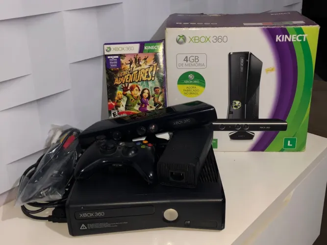 Xbox 360 Desbloqueado RGH + Kinect + Controle + Jogo + Caixa