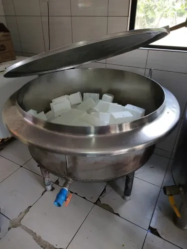 Panela/Tacho Inox para Fabricação de Queijo - Completa com Tampa