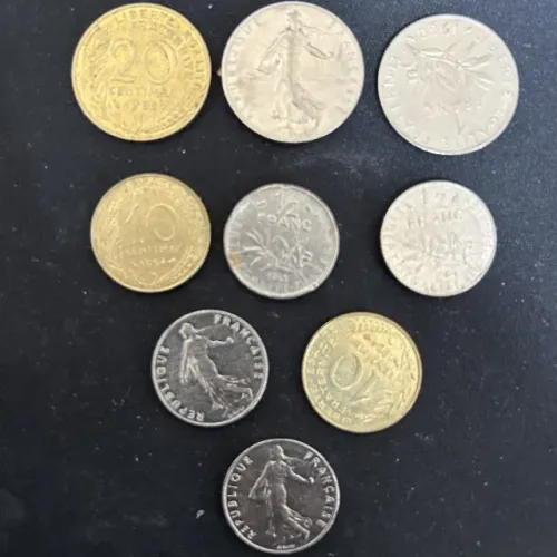 Lote de Moedas Antigas da França (Francs e Centimes) - Anos 1960 a 1994