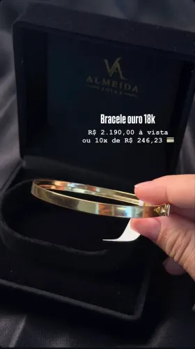 Bracelete em ouro 18k 750 com defesa
