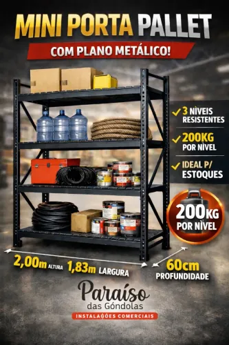 MINI PORTA PALLET IDEAL PARA ESTOQUES DE ADEGA, PETSHOP E COMERCIOS EM GERAL!