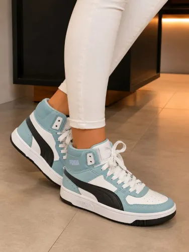 Puma Rebound Joy Feminino Cano Médio Branco Azul Preto 38