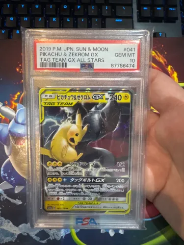 Pikachu e Zekrom GX PSA 10 Carta Pokémon 
