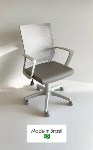 CADEIRA DE ESCRITORIO TELA CINZA LOJA IKONOFFICE